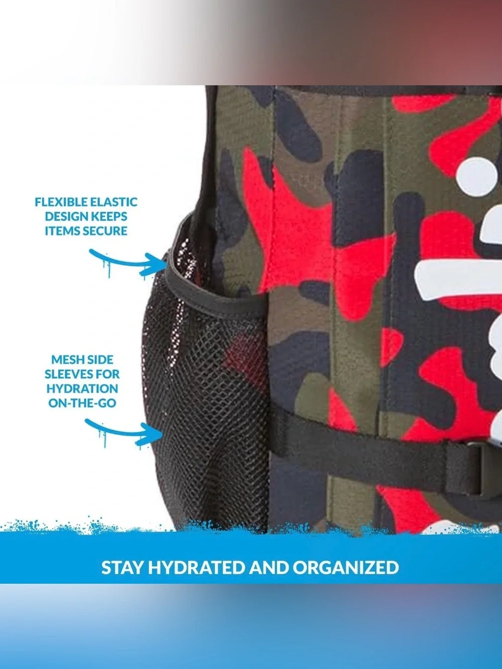 Cookies Ripstop Smell Proof Backpack | Durable Canvas Travel Bag -Camouflage Red